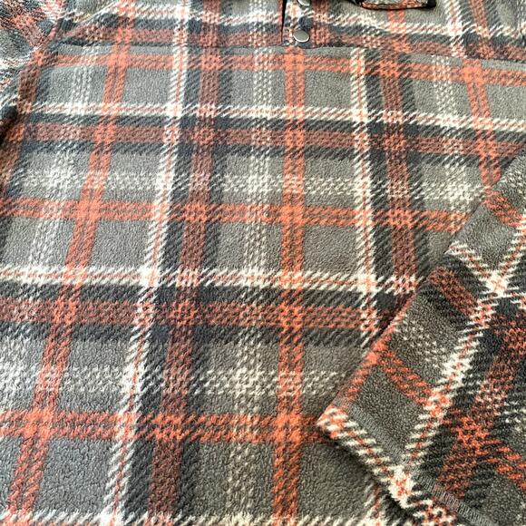 JACHS NY Men's Plaid Fleece Pullover 1/4 Button Outdoors M - Picture 8 of 9